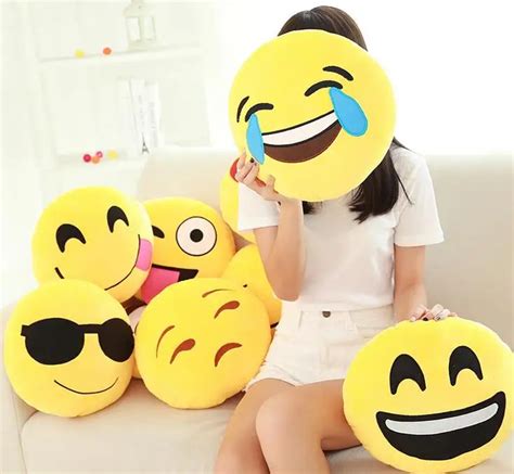 15cm Emoji Smiley Emoticon Yellow Round Cushion Pillow Stuffed Plush