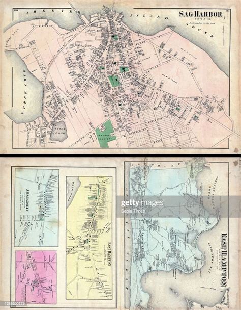 1873 Beers Map Of East Hampton And Sag Harbor Long Island New York