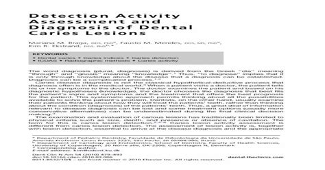 Detection Activity Assessment And Diagnosis Of Dental · Parents