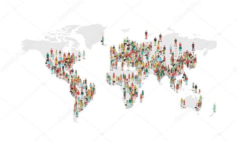 Mapa De Densidad De Población Mundial Stock Vector By ©elenabs 104388230