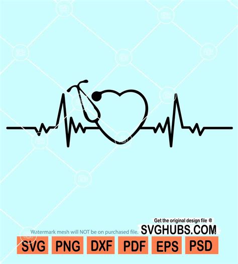 Stethoscope Heartbeat Svg Nurse Stethoscope Svg Stethoscope Svg