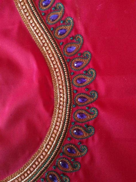 Embroidery Blouse Designs Embroidered Blouse Designs Embroidery Neck