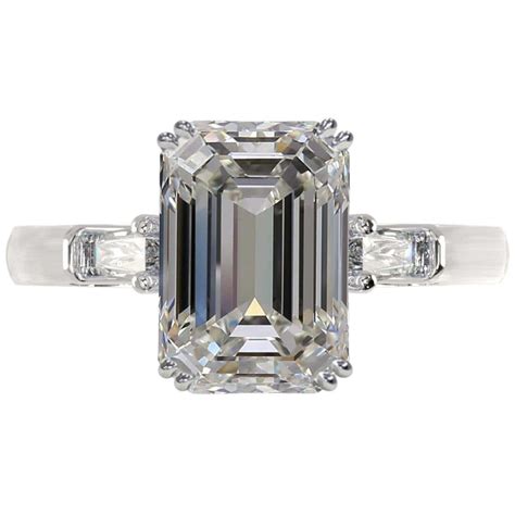 Gia Certified 4 Carat Emerald Cut Diamond Ring Vvs1 Clarity G Color For