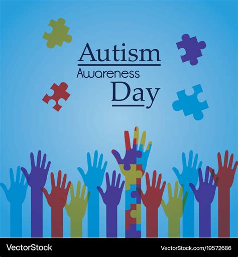 Autism Awareness Day Poster Creative Campaign Vector Image