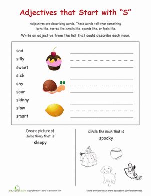 Below find descriptive words that start with s. Adjectives That Start With "S" (With images) | Nouns and adjectives, 2nd grade worksheets ...
