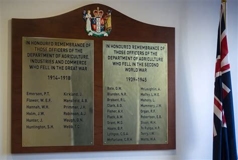 Ministry of energy, manpower and industry. Ministry for Primary Industries roll of honour board ...