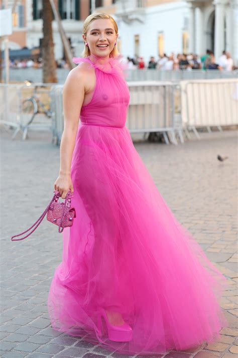 Florence Pugh Took Barbiecore To The Next Level In A Completely Sheer Hot Pink Gown—see Pics