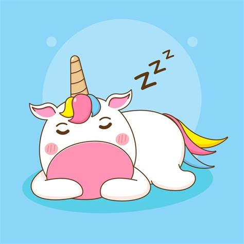 Premium Vector Cartoon Illustration Of Cute Unicorn Character Sleeping