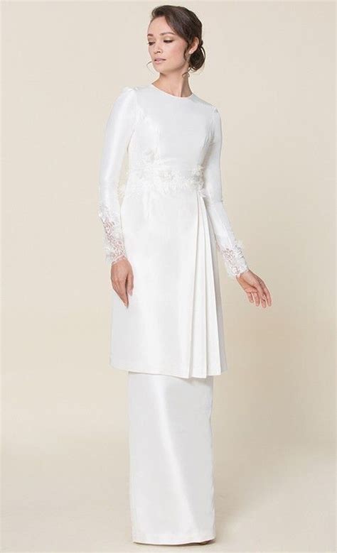 Buy simple and elegance flare sleeve lace baju kurung set. Baju Kurung Kedah Putih - BAJUKU