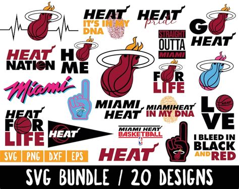 Miami Heat Svg Bundle Nba Team Svg Miami Heat Nation Shirt Etsy