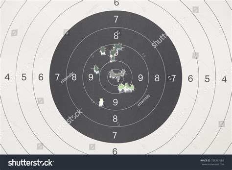 Practice Shooting Range Target Bullet Holes Stock Photo 753367684