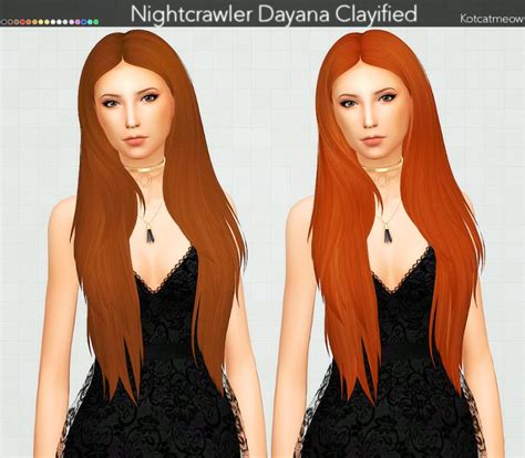 Nightcrawler Dayana Hair Clayified Snootysims