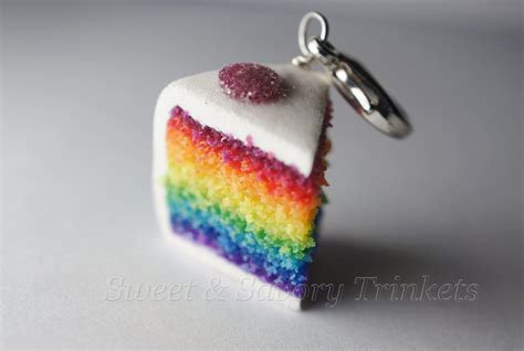 Rainbow Cake Charm Miniature Food Jewelry Polymer Clay Food