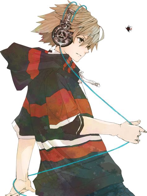 Anime Boy Is Listening Music Png Image Free Download