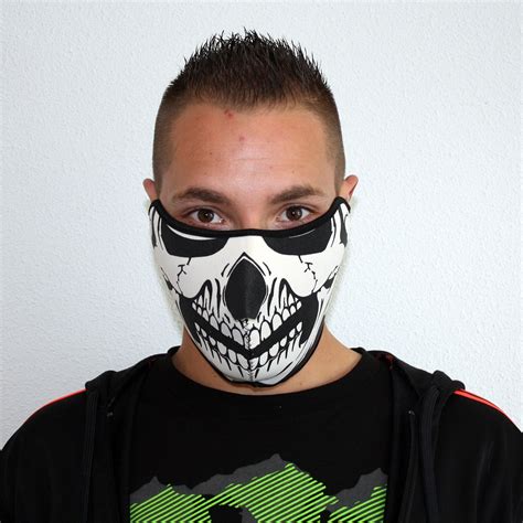 Biker Mask Half Face White Skull Bikmaskwhitesk Mask Rigeshop