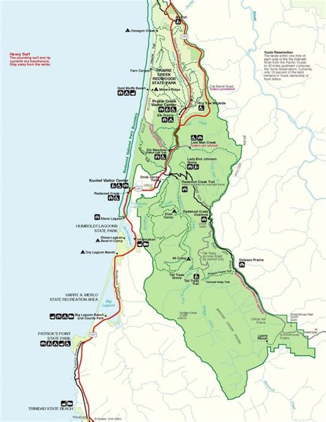 California Redwood Parks Map Printable Maps