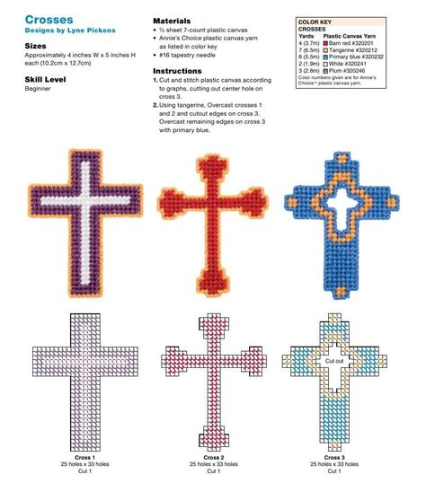 Three Cross Designs In Different Colors And Sizes