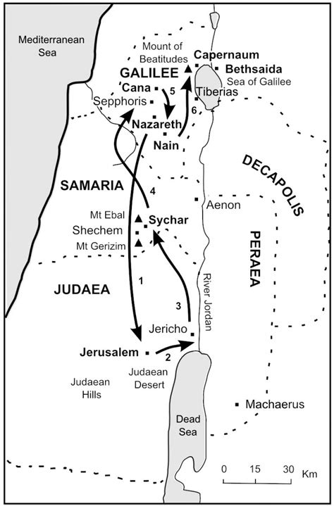 Journey Map Of Jesus Ministry