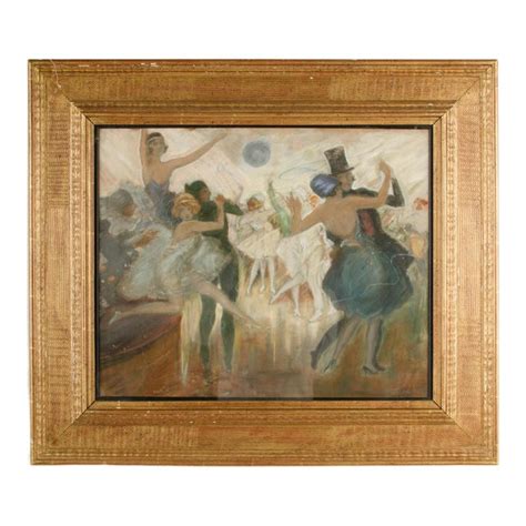 Early 20th Century Ballroom Swing Impressionist Style Figurative Oil