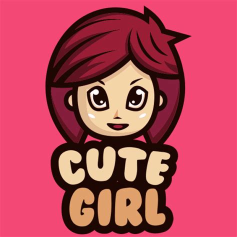 Cute Little Girl Mascot Logo Template By