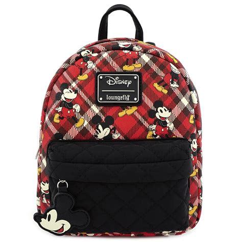 Loungefly X Disney Mickey Mouse Red Plaid Mini Backpack Geekcore