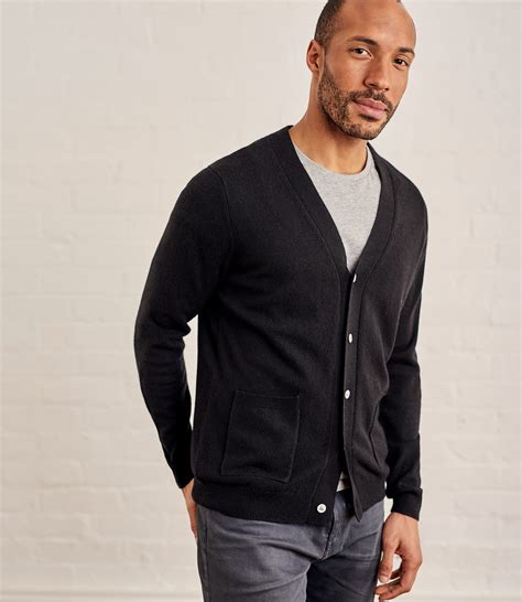Black Cashmere And Merino V Neck Cardigan Woolovers Us