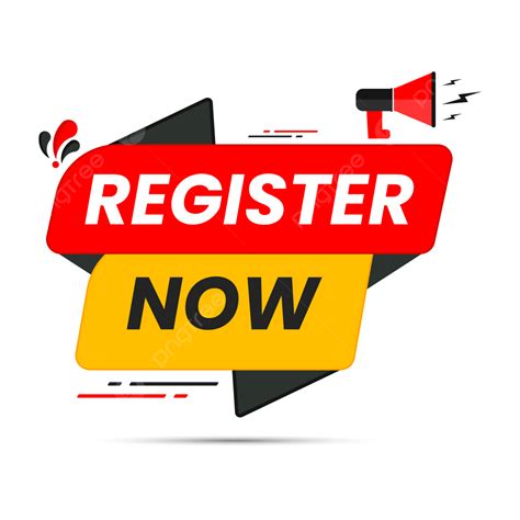 Register Now Banner Design Transparent Background Register Now Tag