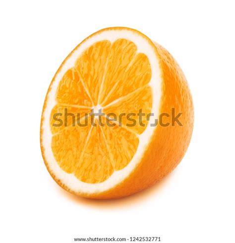 Perfectly Retouched Sliced Half Orange Fruit Stock Photo 1242532771