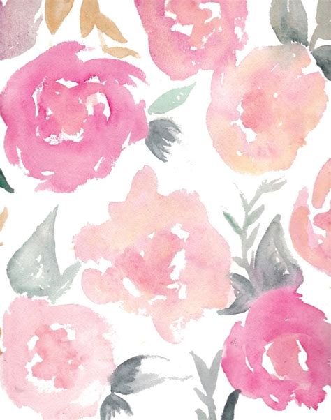 Muted Floral Watercolor Design Art Print By Jenna Kutcher Society6