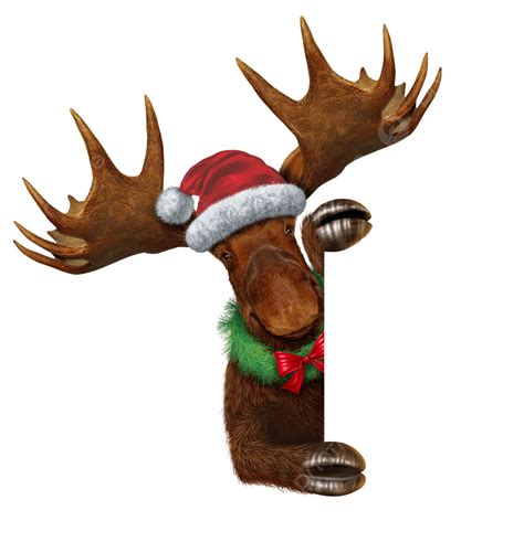 Christmas Moose Blank Sign Festive Season Celebration Message Png