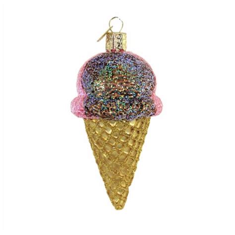 old world christmas neapolitan ice cream cone glass ornament sugar cone 32509 1 king soopers