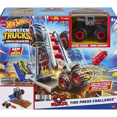 Mattel Hot Wheels Monster Trucks Arena World Bone Shaker Tire Challenge