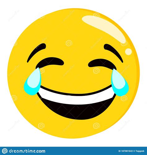 Yellow Crying Laughing Face Emoji Isolated Vector Stock Vector ...