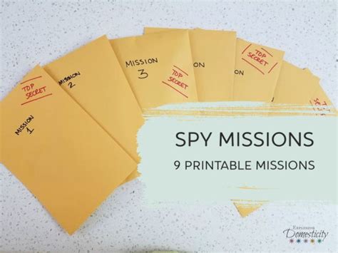 Spy Missions Printable Missions Exploring Domesticity Spy