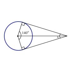 If The Angle Between Two Radii Of A Circle Is Circ Then The Angle Between The Tangents