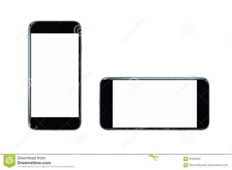 Smartphone With Blank Screen Isolated On White Background Stock Image
