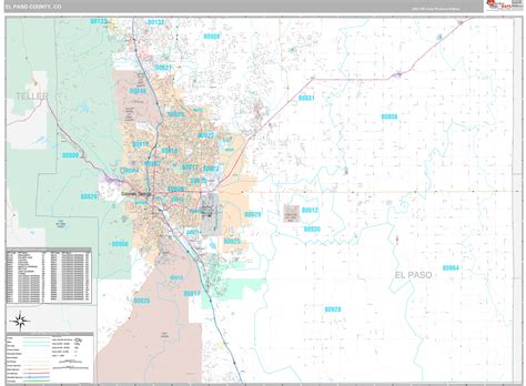 El Paso County Co Wall Map Premium Style By Marketmap - vrogue.co