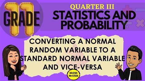 Converting A Normal Random Variable To A Standard Normal Variable And Vice Versa Youtube
