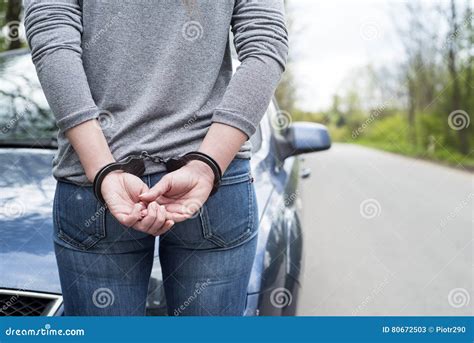 Women Handcuffed Criminal Police Stock Image Image Of Streetwalker Woman 80672503