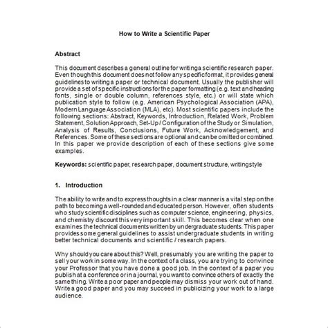 Example Of Scientific Paper 26 Paper Format Templates Pdf Free