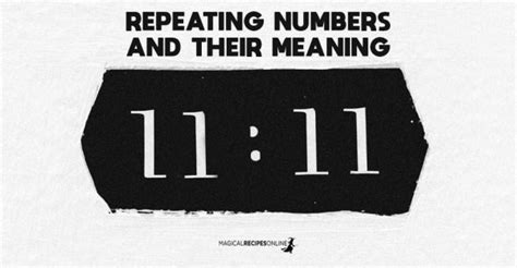 Repeating Numbers And Their Meanings Magical Recipes Online