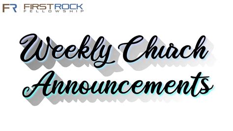 Weekly Church Announcements Youtube