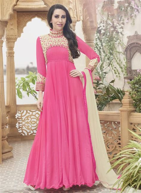 Karishma Kapoor Georgette Anarkali Salwar Kameez Bollywood Dress Saree Designs Anarkali Dress