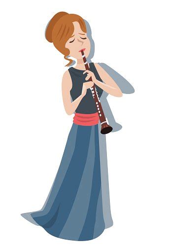 Woman Playing Clarinet Stock Clipart Royalty Free Freeimages
