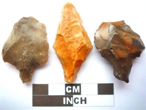 Paleolithic Arrowheads X 3 Saharan Artifacts 70000 30000bc T025
