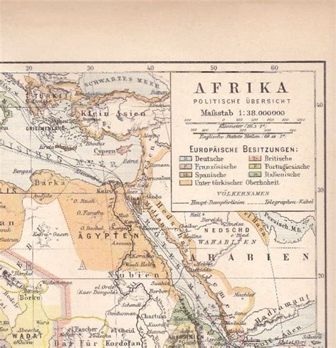 1899 Countries Of Africa Political Map Of Africa In The 19th Etsy