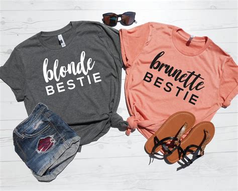 Blonde Bestie Brunette Bestie Best Friend Shirts Matching T Etsy