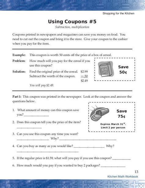Free printable math worksheets can be game changers for removing your math phobia. Kitchen Math Worksheets Real World Math Packet for Home ...