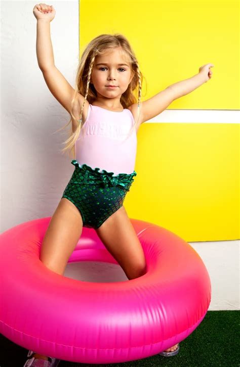 Let Her Imagination Take Her Under The Sea In This Playful Swimsuit Featuring Embossed Mermaid