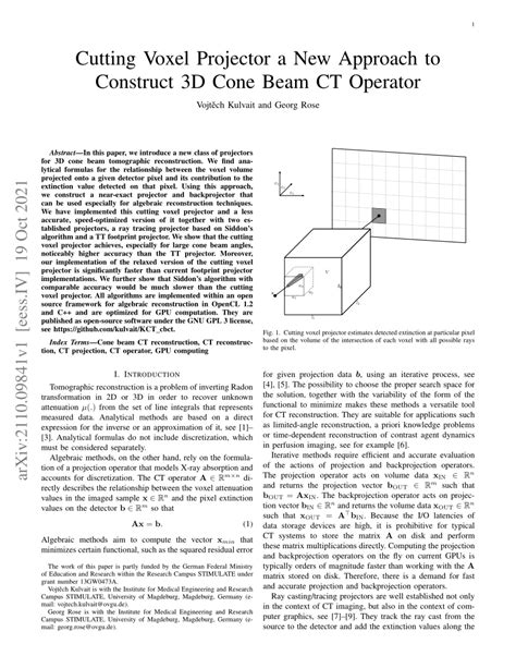 Pdf Cutting Voxel Projector A New Approach To Construct D Cone Beam